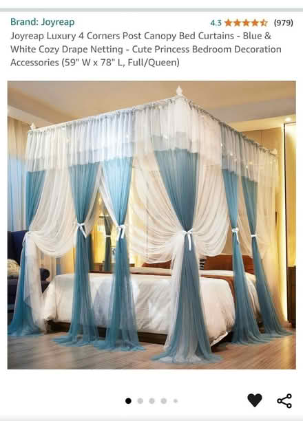 Photo of free Queen canopy bed frame + canopy (Flatbush) #3