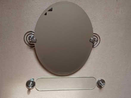 Photo of free Oval mirror and glass shelf (Didcot OX11) #1