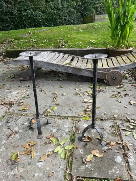 Photo of free Wrought iron candle holders -24inch tall (Horsted Keynes RH17) #1