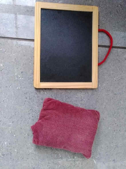 Photo of free Small blackboard, chalk and duster (Old Woking GU22) #1