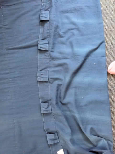 Photo of free X2 long BLUE IKEA curtains with tab tops (Old Woking GU22) #2