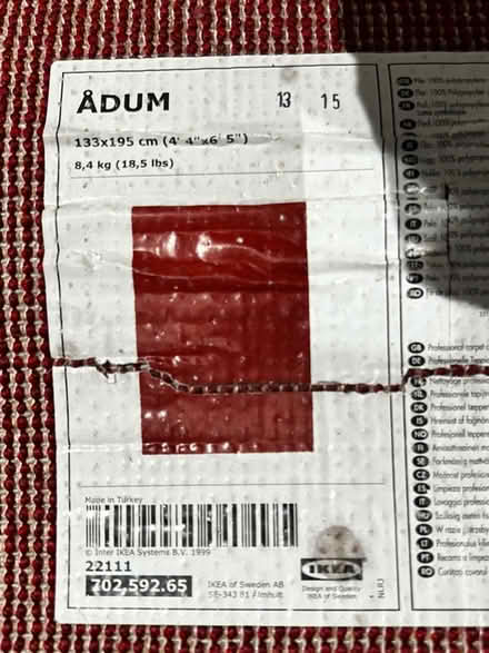 Photo of free Large red pile rug Ådum IKEA (Moss Side, M14) #3