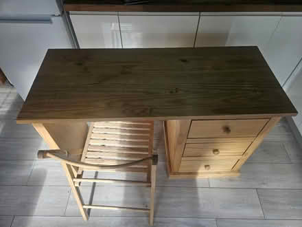 Photo of free Desk and folding chair (Henwick) #2