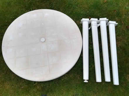 Photo of free Round white plastic garden table (Wakefield WF3) #1