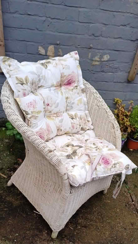 Photo of free White wicker chair (Heaton Norris SK4) #1