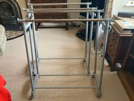 Photo of free 2 adjustable hanging rails on wheels (Hallgarth LA9) #1
