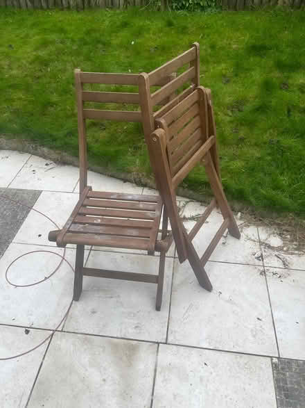 Photo of free 2 foldable wooden chairs (KT18) #2