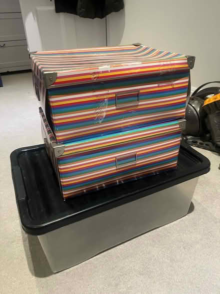 Photo of free Plastic box & 2 cardboard boxes (W5) #3
