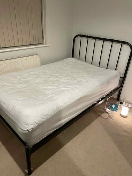 Photo of free Small double bed frame and mattress (Leatherhead) #1