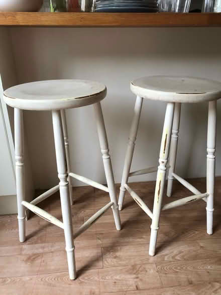 Photo of free Bar stools x2 solid wood (SG4 Hitchin) #1