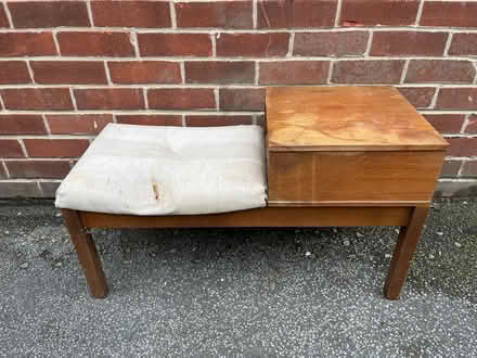 Photo of free Vintage teak telephone table hall stand (Copley Hill WF17) #3