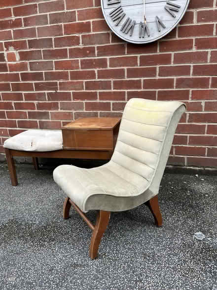 Photo of free Vintage teak bedroom chair (Copley Hill WF17) #1