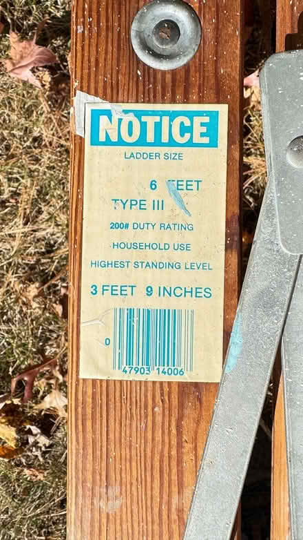 Photo of free Wooden ladder (West Windsor) #2