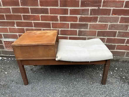 Photo of free Vintage teak telephone table hall stand (Copley Hill WF17) #2