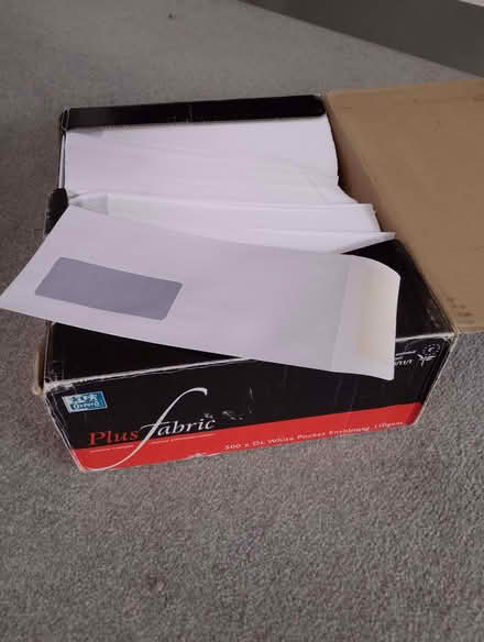Photo of free box of white envelopes with windows (Loughborough LE11) #1