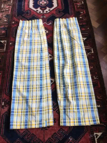 Photo of free 1 pair yellow and blue curtains (Datchet SL3) #1