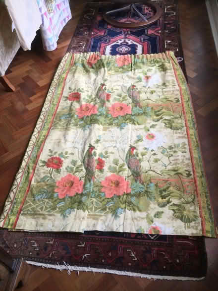 Photo of free 1 pair green and orange curtains (Datchet SL3) #1