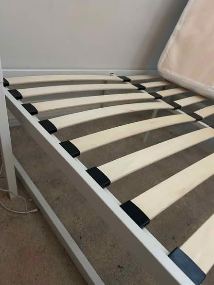 Photo of free White Metal Double Bed Frame (Bagshot) #3