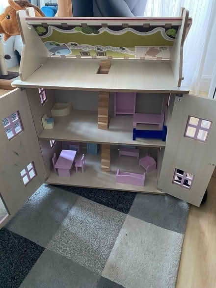 Photo of free Wooden dolls house with furniture (Stanley , Wakefield WF3) #1