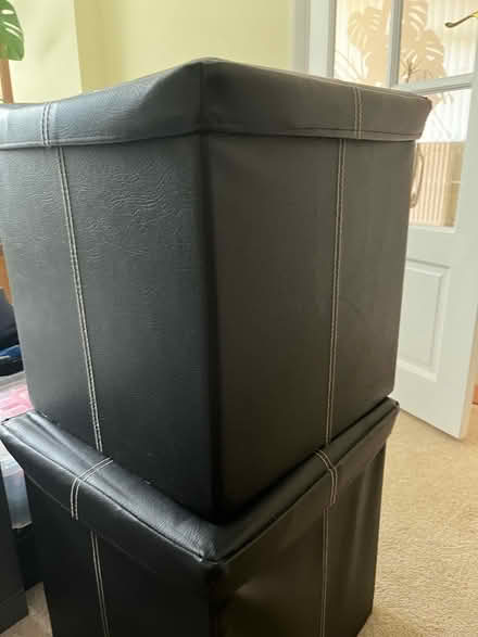 Photo of free 2x black storage stools (Bletchley MK3) #3