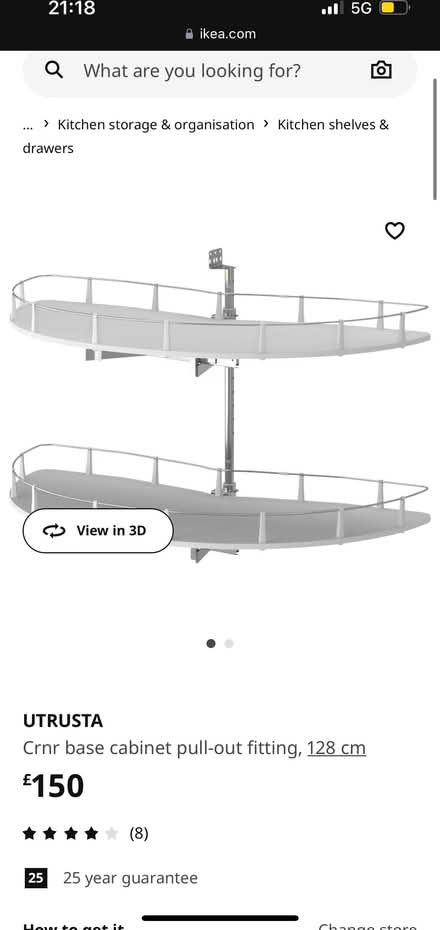 Photo of free NEW- ikea corner base unit carousel 128cm (Brays Grove CM18) #3