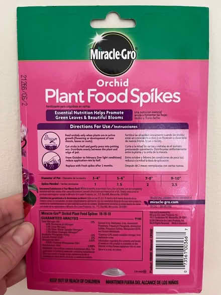 Photo of free Orchid Plant Food Spokes (Chadds Ford/Garnet Valley) #2
