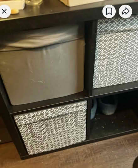 Photo of free Black 4 square small shelving unit (Ewell KT19) #1