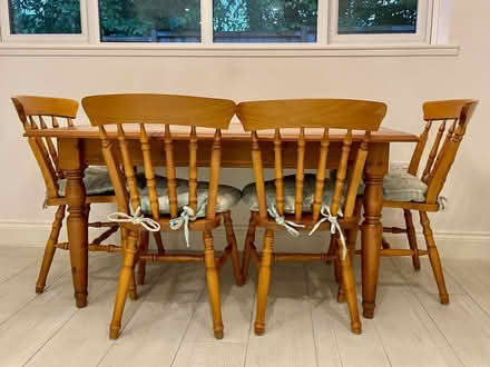Photo of free Real wood table + 4 chairs (South Cambridgeshire CB22) #3