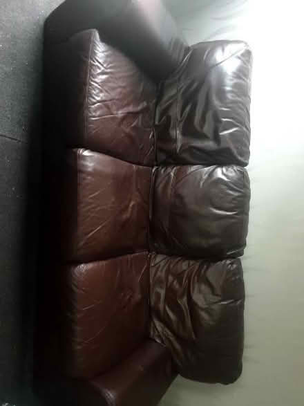 Photo of free 2 seater and 3 seater leather sofas, (Eastbourne BN21) #1