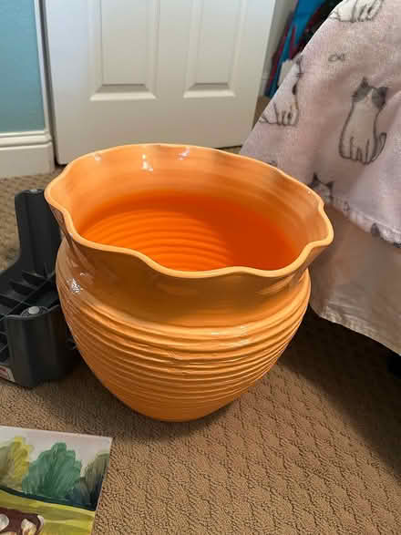 Photo of free Ceramic orange pot (Folsom) #1