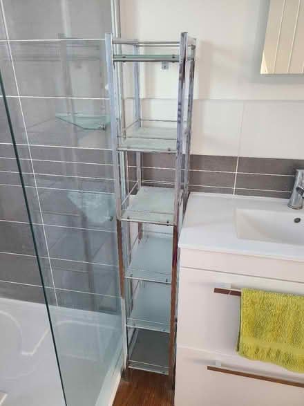 Photo of free Chrome and glass tower shelves (West Kirby CH48) #3