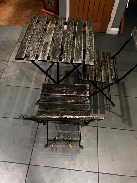 Photo of free Set of outside table and 2 chairs (Wandsworth Common SW17) #2