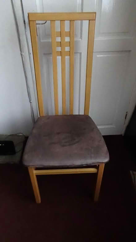 Photo of free Beech Dining Chair & cushioned seat (S8 Lowedges) #1
