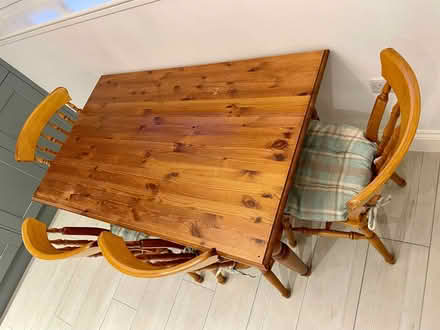 Photo of free Real wood table + 4 chairs (South Cambridgeshire CB22) #1