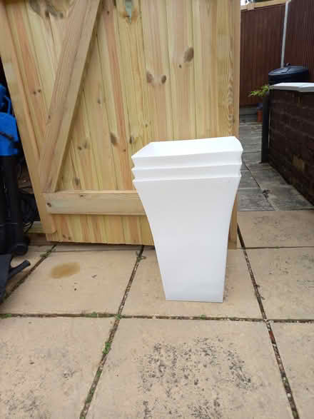 Photo of free 3 White Square Pots (CT6) #1