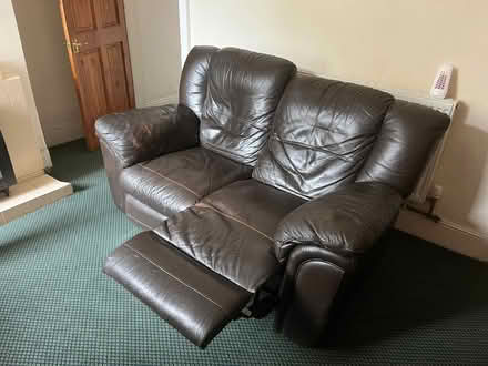 Photo of free Brown leather recliner sofa (Bearwood B67) #1