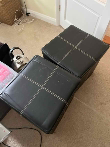 Photo of free 2x black storage stools (Bletchley MK3) #1