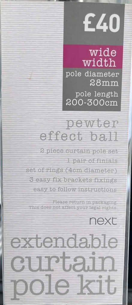 Photo of free Curtain pole up to 3 metres - New (Great Burstead CM11) #2