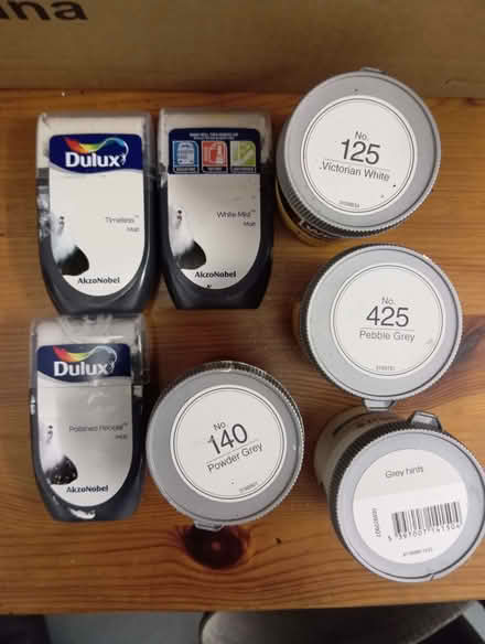 Photo of free Selection of tester paints. Some Dulux, some Wickes. (Hillsborough S6) #1