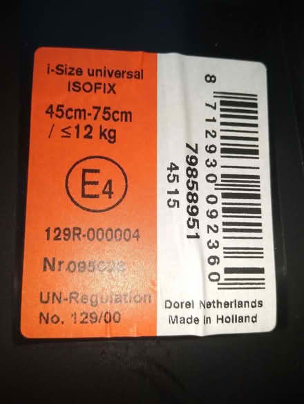 Photo of free Baby's first car seat (Haywood RG12) #3