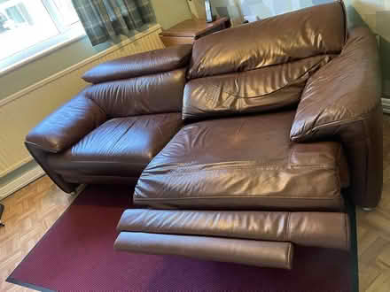 Photo of free Brown Leather sofa 7ft long (Bishopsworth BS13) #2
