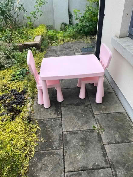 Photo of free Ikea pink kids table and chairs (Dublin 12) #1