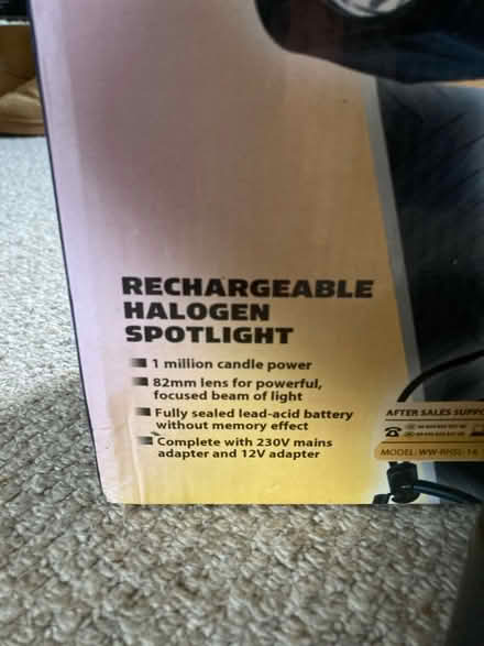 Photo of free Rechargeable halogen spotlight (Sale, M33) #2