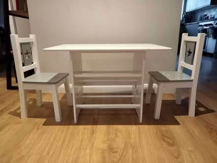 Photo of free Childrens table and 2 chairs (Caerphilly CF83) #1