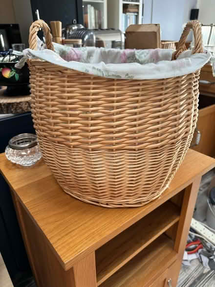 Photo of free Solid Wicker Basket With Lining (TN34) #1