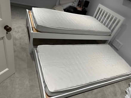 Photo of free Single wooden trundle bed (collyweston, PE9) #2
