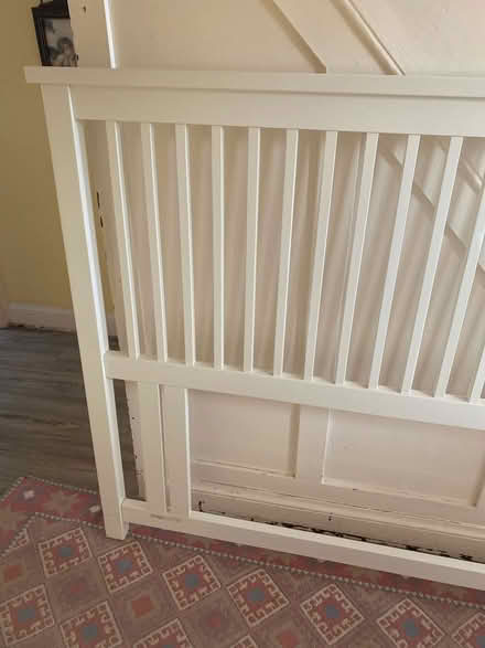 Photo of free King size white wooden headboard (B28 (Hall Green)) #2