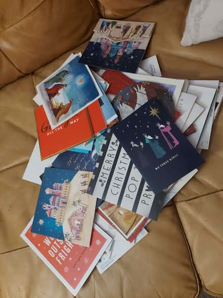 Photo of free Bag of used Christmas cards for craft (Mill Rd area NN8) #1