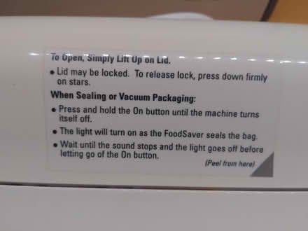 Photo of free Foodsaver vacuum sealer (Stoneybank EH21) #2