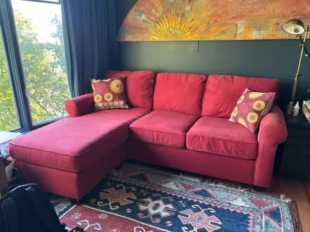 Photo of free Red Couch (Alexandria VA by MasonicTemple) #1